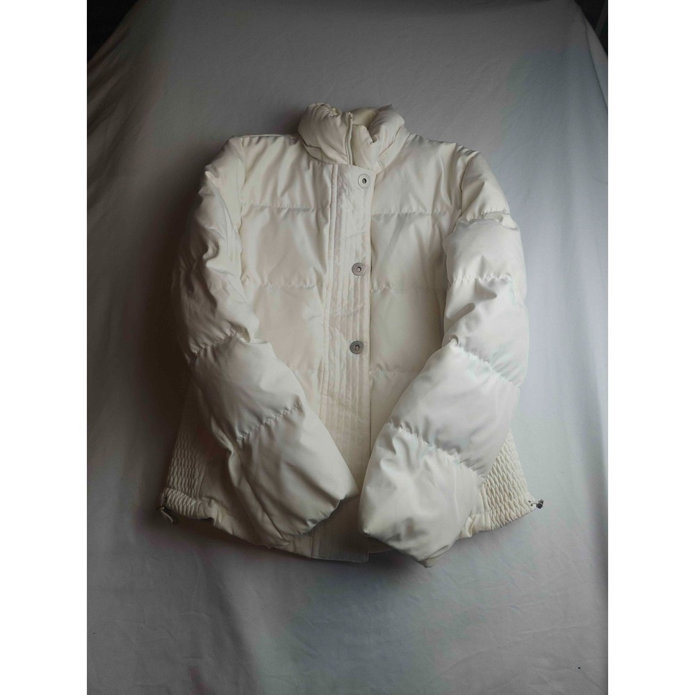 Calvin Klein Puffer Coat Womens Medium White Down Duck Quilted Winter Jacket